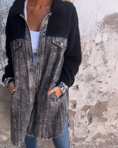 MARISA – Jeansjacke mit Einreiher-Knopfleiste und Reverskragen