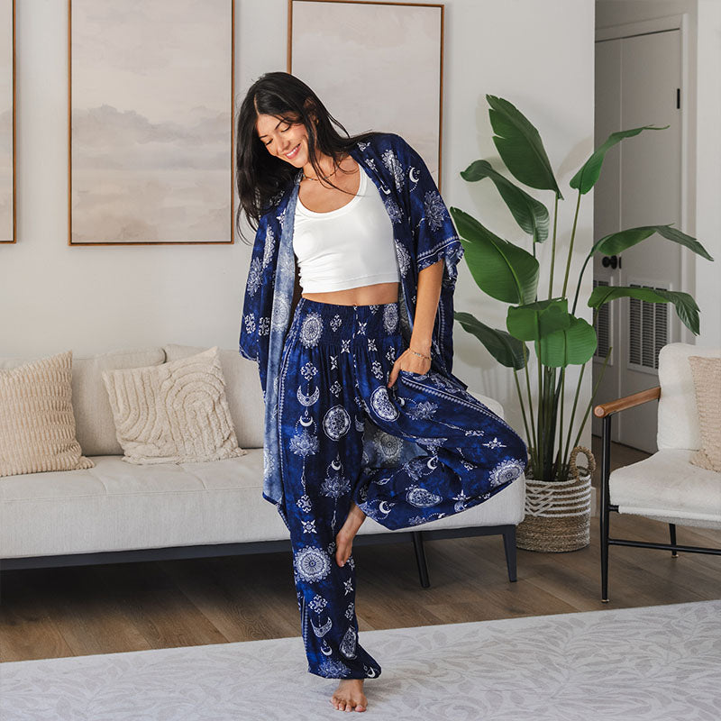 Nightfall Blue Lotus Moon Lounge Set