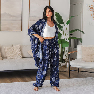 Nightfall Blue Lotus Moon Lounge Set