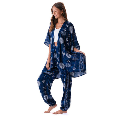 Nightfall Blue Lotus Moon Lounge Set