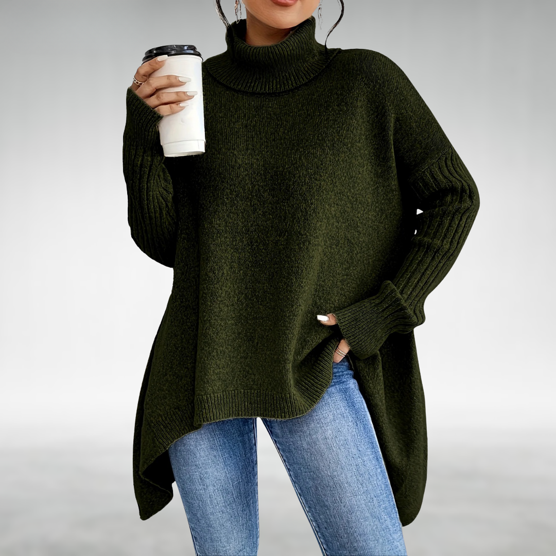 JOANNE | ELEGANTER ROLLKRAGENPULLOVER MIT BAUCHABDECKUNG