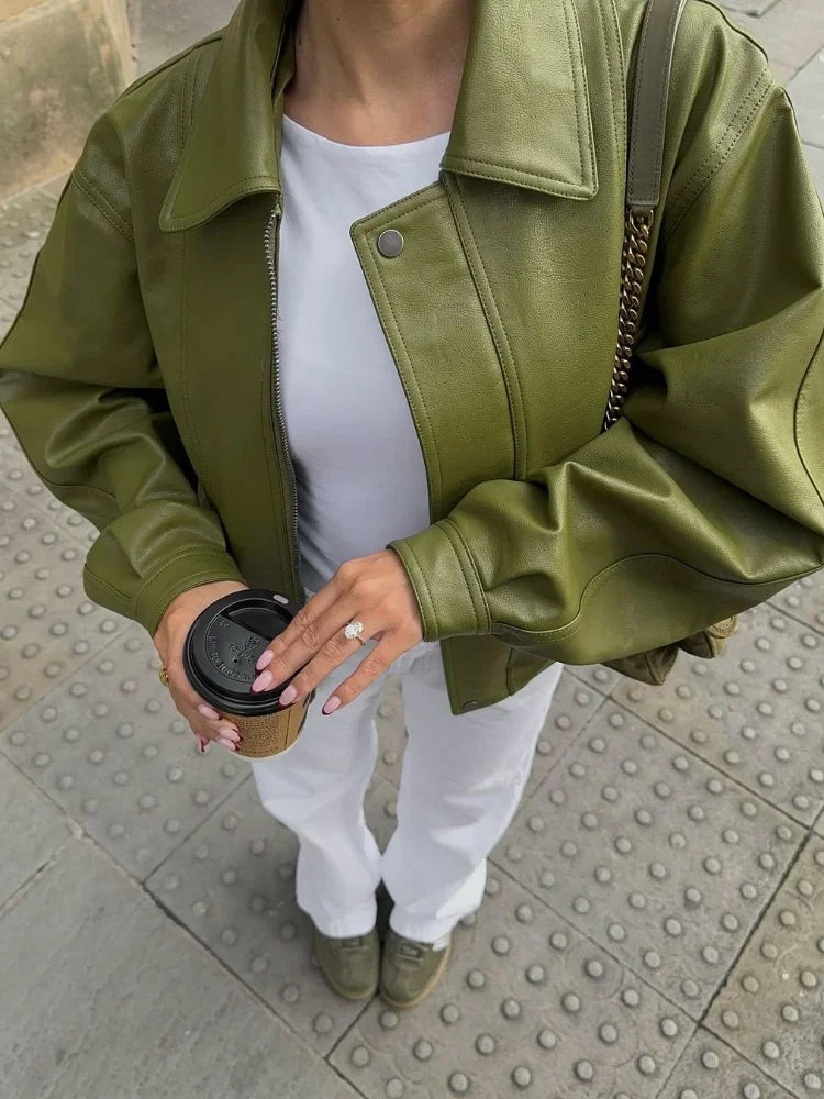 Katia™ - Zeitlose Lederjacke in Übergröße