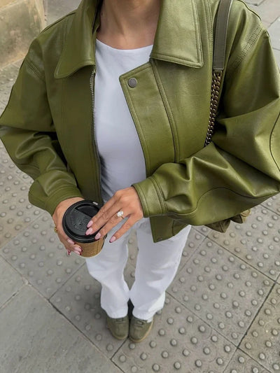 Katia™ - Zeitlose Lederjacke in Übergröße