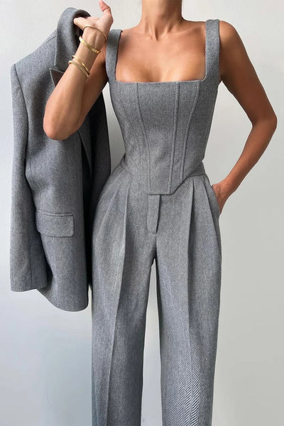 Alba™ - Dreiteiliges Set mit zweireihigem Blazer