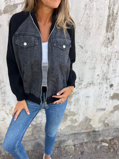 Caiya™ - Lässige Jacke mit Reißverschluss und V-Ausschnitt